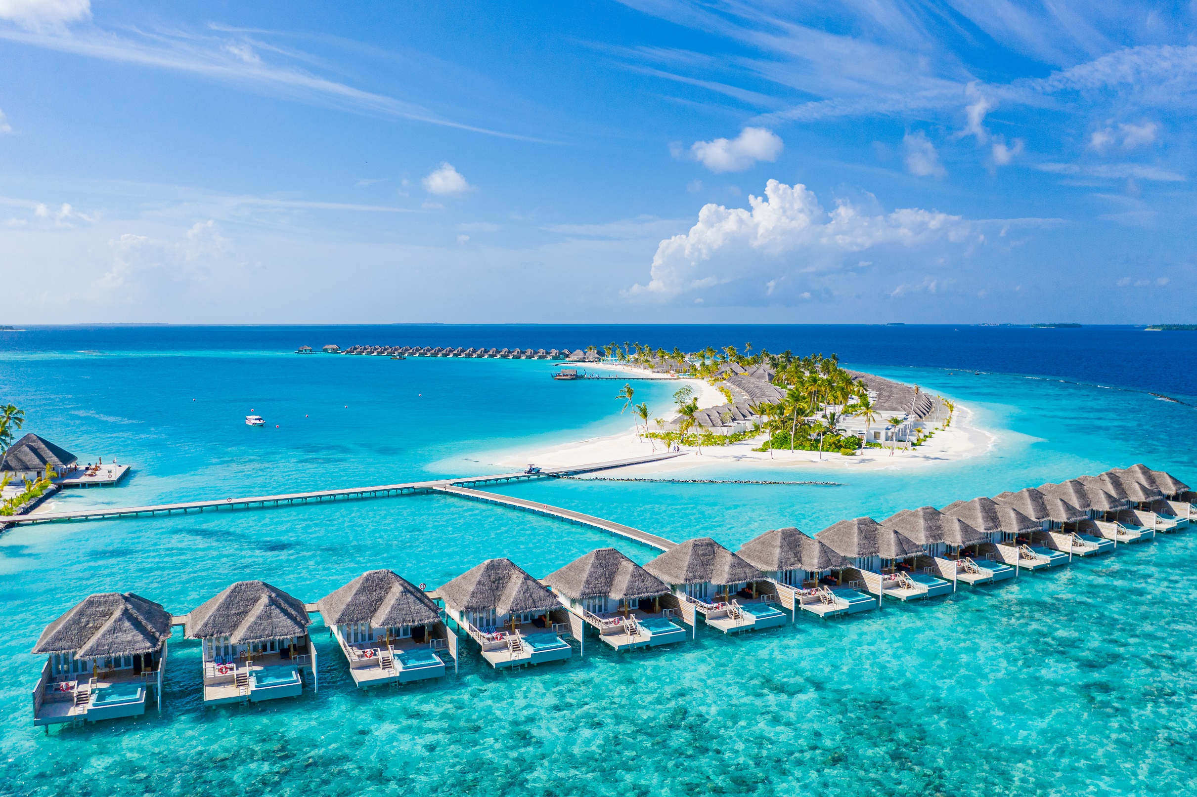 Maldiverna, resort från luften