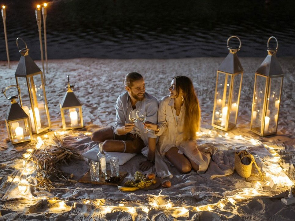 romantisk middag på stranden